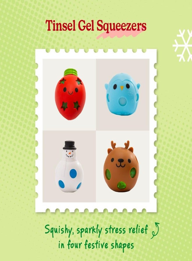 Cool Things Corp Christmas Tinsel Gel Squeezer Stress Balls (4 Pack Snowman, Lightbulb, Penguin, Reindeer) Holiday Sensory Fidget Toy, Stocking Stuffer, Christmas Party Favor, Secret Santa Gift for Kids & Adults - Image 2